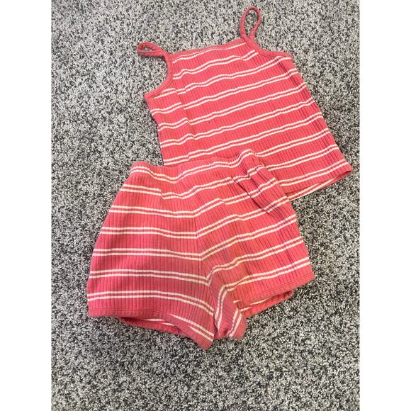 HANNA Andersson Girls 2 Piece Outfit Set, Sz 4, Cami/Shorts Watermelon Pink GUC - Picture 5 of 6